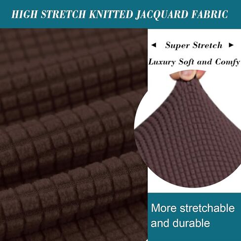 Stretch Square Ottoman Cover Knitted Jacquard Ottoman Cover Washable Square Ottoman Slipcover Storage Ottoman Cover Foot Stool Cover with Elastic Bottom Dark Gray Large in Saudi Arabia