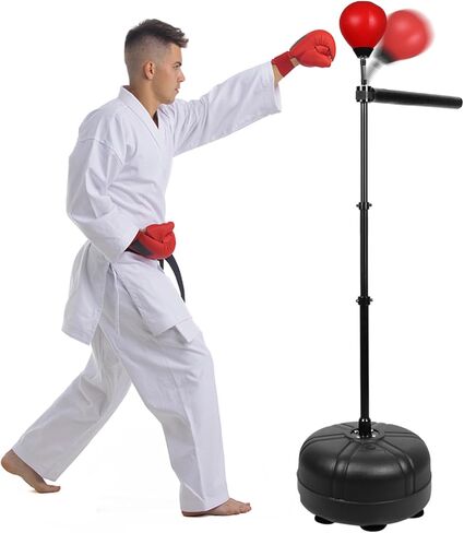 VEOCORE Freestanding Boxing Bar, Height Adjustable Boxing Spinning Bar, Boxing Speed Trainer Boxing Equipment for MMA Training, Stress Relief & Fitness - Red in Kuwait