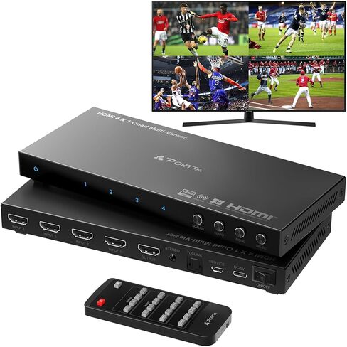 HDMl Video Wall Controller 2x2 4K, PORTTA Video Wall Processor with 11 Splicing Modes, RS232, 180° Rotate, Audio extractor, 2x2,1x2,1x3,1x4,2x1,3x1x4x1, 4 tv screens into 1 wall display in Kuwait