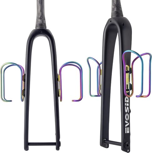 EVOSID شوكة الحصى كاملة من ألياف الكربون شوكة دراجة الطريق 28.6 مم قرص الفرامل شوكة الدراجة 700 * 45C من خلال المحور 12X100 مم V شوكة الفرامل الصلبة (شعار أبيض غير لامع UD) in Kuwait