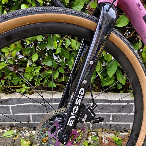 EVOSID شوكة الحصى كاملة من ألياف الكربون شوكة دراجة الطريق 28.6 مم قرص الفرامل شوكة الدراجة 700 * 45C من خلال المحور 12X100 مم V شوكة الفرامل الصلبة (شعار أبيض غير لامع UD) in Kuwait