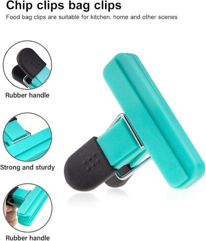 Chip Clips 14PCS Food Bag Clips with Heavy Duty(4 Large &10 Small Size) Seal Grip Assorted Colors in Kuwait