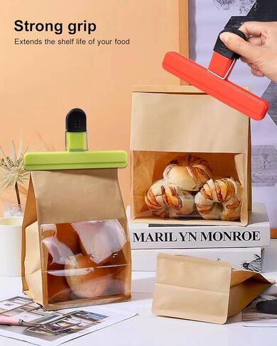 Chip Clips 14PCS Food Bag Clips with Heavy Duty(4 Large &10 Small Size) Seal Grip Assorted Colors in Kuwait