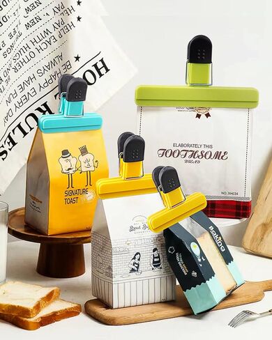 Chip Clips 14PCS Food Bag Clips with Heavy Duty(4 Large &10 Small Size) Seal Grip Assorted Colors in Kuwait