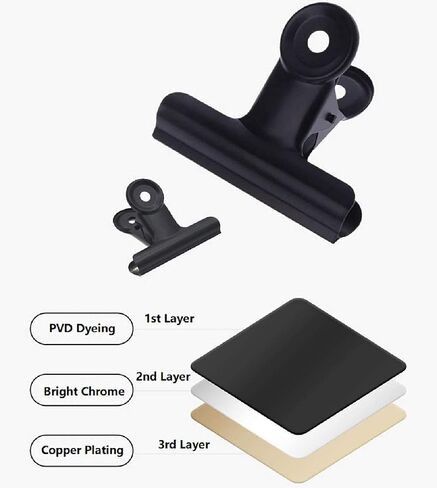Bulldog Clips with Hole for Push-pin, Paper File Clips with Strong Spring, Small Metal Binder Clips, Seal Clamps for Coffee Tea Food Bags, Decorative Clips for DIY Photo Grid (Gold, 31 mm) in Saudi Arabia