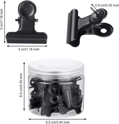 Bulldog Clips with Hole for Push-pin, Paper File Clips with Strong Spring, Small Metal Binder Clips, Seal Clamps for Coffee Tea Food Bags, Decorative Clips for DIY Photo Grid (Gold, 31 mm) in Saudi Arabia