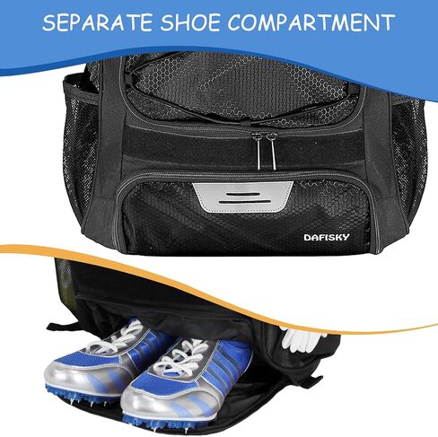 Youth Baseball Backpack Bag - Baseball Bag with Shoes Compartment, Bat holder & Fence Hook, for Softball & T-Ball Gears, Bat, Helmet, Gloves, Fit To Young & Adult in Saudi Arabia