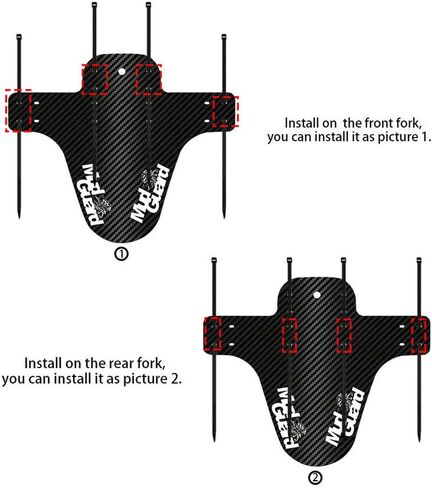 1 زوج دراجة درابزين الدراجة الجبلية MTB واقي من الطين مصدات الدراجة الأمامية + الخلفية متوافقة مع 26 بوصة، 27.5 بوصة، 29 بوصة حجم كبير وواقي الأوساخ للدراجة الدهنية in Kuwait