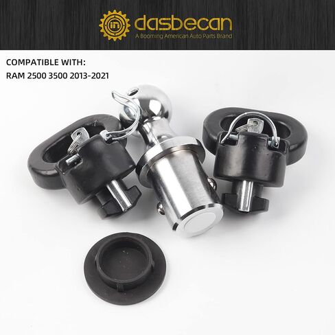 Dasbecan 60638 Gooseneck Ball Safety Chain Kit Gooseneck Hitch Kit 38000 lbs 2-5/16-Inch Compatible with 2013-2023 Ram 2500 3500 in Saudi Arabia