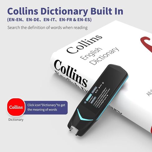 NEWYES Scan Reader Pen 4 [قاموس كولينز مدمج]، قلم الماسح الضوئي للنص إلى جهاز الكلام، قلم ترجمة 16 جيجا بايت قلم قراءة الصور، قلم قاموس ترجمة الصور للطلاب البالغين in Saudi Arabia
