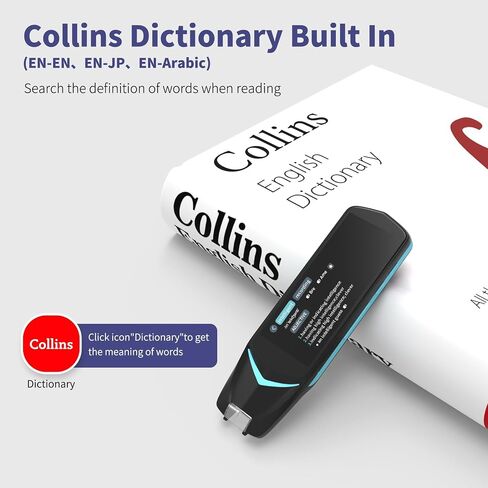 NEWYES Scan Reader Pen 4 [قاموس كولينز مدمج]، قلم الماسح الضوئي للنص إلى جهاز الكلام، قلم ترجمة 16 جيجا بايت قلم قراءة الصور، قلم قاموس ترجمة الصور للطلاب البالغين in Saudi Arabia