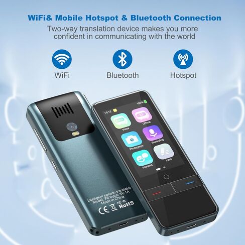 جهاز مترجم اللغة، مترجم فوري ثنائي الاتجاه، مترجم فوري عالي الدقة مع 139 لغة دون اتصال بالإنترنت، ترجمة الصور الصوتية للسفر والأعمال والتعلم in Kuwait