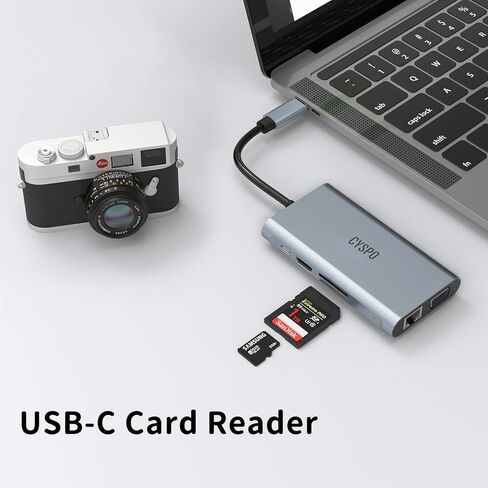 موزع USB C، محطة إرساء للكمبيوتر المحمول USB C، قاعدة توصيل USB C 9 في 1 مع HDMI 4K، VGA، 3 منافذ USB 3.0، 100 وات PD، جيجابت إيثرنت، قارئ بطاقة SD/TF، ​​دونجل من النوع C متوافق مع MacBook/Dell/HP/ لينوفو وأكثر in Kuwait