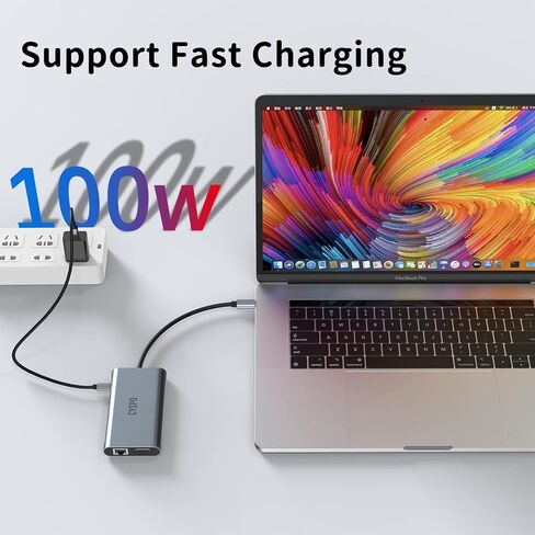 موزع USB C، محطة إرساء للكمبيوتر المحمول USB C، قاعدة توصيل USB C 9 في 1 مع HDMI 4K، VGA، 3 منافذ USB 3.0، 100 وات PD، جيجابت إيثرنت، قارئ بطاقة SD/TF، ​​دونجل من النوع C متوافق مع MacBook/Dell/HP/ لينوفو وأكثر in Kuwait