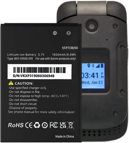 بطارية SHENMZ 1800 مللي أمبير XP3، (ترقية جديدة 2024) بطارية بديلة جديدة ذات سعة عالية 0 دورة لهاتف Sonim XP3800 طراز الهاتف: BAT-01500-01S in Saudi Arabia
