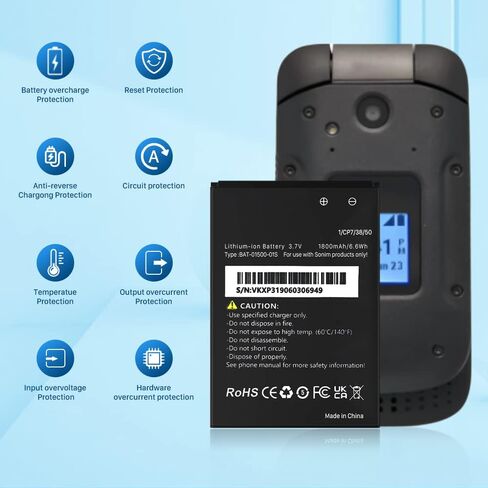 بطارية SHENMZ 1800 مللي أمبير XP3، (ترقية جديدة 2024) بطارية بديلة جديدة ذات سعة عالية 0 دورة لهاتف Sonim XP3800 طراز الهاتف: BAT-01500-01S in Saudi Arabia