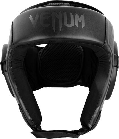 Venum Challenger Open Face Headgear - Black/Black, One Size in Saudi Arabia