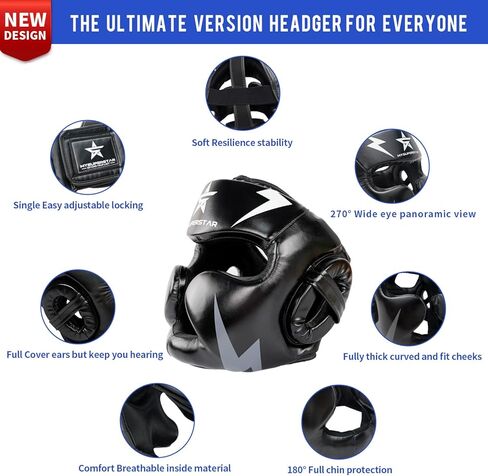 Boxing Headgear Headguard for Training Muay Thai Kickboxing Fight Sparring MMA Competition Martial Arts Gear Perfectly fit for Men Women Youth Boys Girls in Kuwait