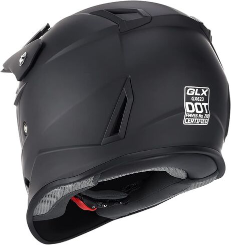 GLX GX623 DOT Kids Youth ATV Off-Road Dirt Bike Motocross Motorcycle Full Face Helmet Combo Gloves Goggles for Boys & Girls (Matte Black, Large) in Saudi Arabia