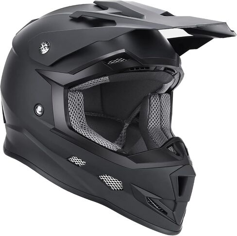 GLX GX623 DOT Kids Youth ATV Off-Road Dirt Bike Motocross Motorcycle Full Face Helmet Combo Gloves Goggles for Boys & Girls (Matte Black, Large) in Saudi Arabia