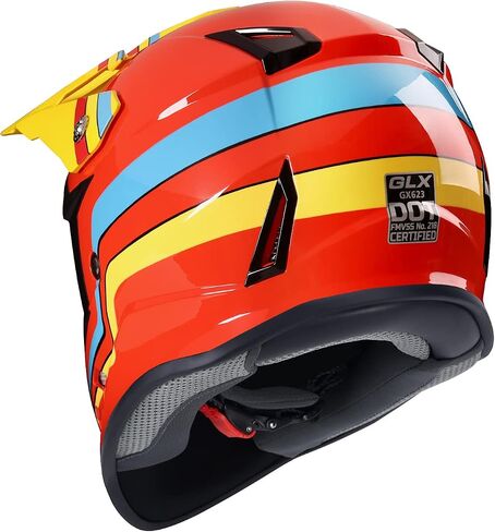 GLX GX623 DOT Kids Youth ATV Off-Road Dirt Bike Motocross Motorcycle Full Face Helmet Combo Gloves Goggles for Boys & Girls (Matte Black, Large) in Saudi Arabia