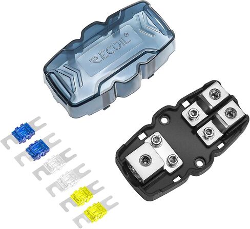 RECOIL ZMFH12 2-Way Mini-ANL Fused Distribution Block, 1 X 0/2/4 Gauge in & 2 X 4/8 Gauge Out, Fused Distribution Block with 60A, 80A, 100A Fuses in Saudi Arabia