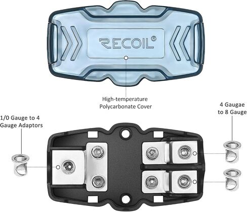 RECOIL ZMFH12 2-Way Mini-ANL Fused Distribution Block, 1 X 0/2/4 Gauge in & 2 X 4/8 Gauge Out, Fused Distribution Block with 60A, 80A, 100A Fuses in Saudi Arabia