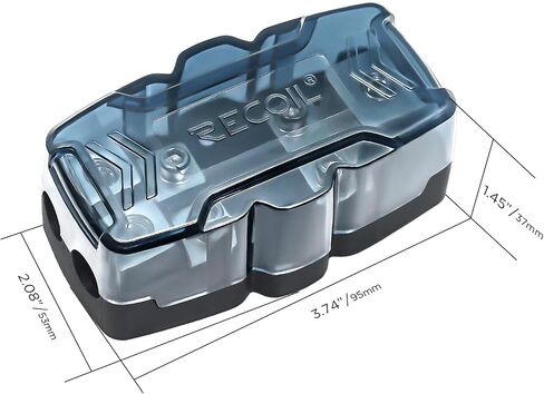 RECOIL ZMFH12 2-Way Mini-ANL Fused Distribution Block, 1 X 0/2/4 Gauge in & 2 X 4/8 Gauge Out, Fused Distribution Block with 60A, 80A, 100A Fuses in Saudi Arabia