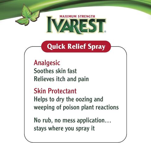 رذاذ Ivarest Poison Ivy Itch، رذاذ Poison Ivy، علاج اللبلاب السام، منتج تخفيف اللبلاب السام، تخفيف البلوط السام، تخفيف السماق السام، 3.4 أونصة سائلة in Saudi Arabia