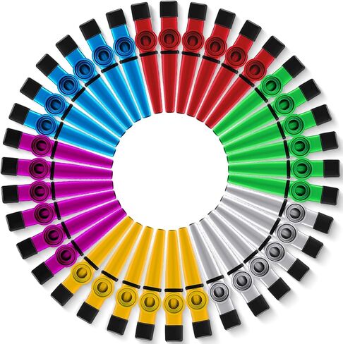 36 قطعة من الكازو للأطفال والكبار، كازوز معدني مع أغشية فلوت وسترة غبار، رفيق آلة الكازو الموسيقية للقيثارة والكمان والجيتار ولوحة مفاتيح البيانو وهدية لمحبي الموسيقى، 6 ألوان in Kuwait