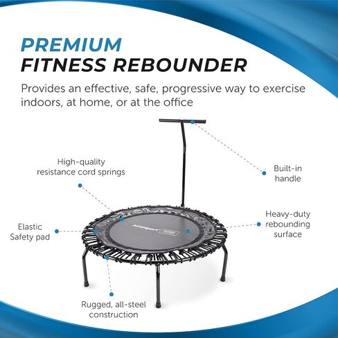 Stamina Jumpsport Home Fitness Trampoline - ممارسة الترامبولين للبالغين - اللياقة البدنية للتمرين المنزلي - سعة وزن تصل إلى 250 رطلاً in Kuwait