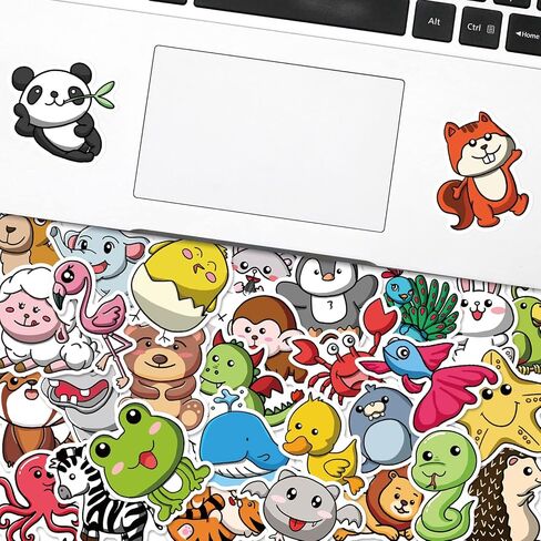 100Pcs Stickers for Kids - Cute Animal Stickers for Kids Water Bottles -Non-Repeating Tear-Resistant Waterproof Vinyl Waterproof Stickers for Water Bottles Waterproof, Reusable Residue-Free Stickers in Kuwait