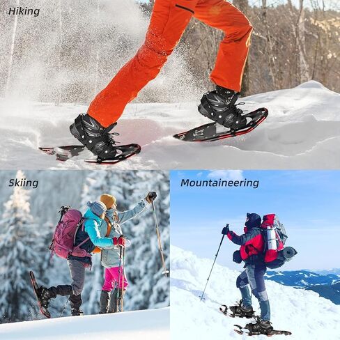 أحذية ثلج 4 في 1 من NACATIN للنساء والرجال والشباب والأطفال مع أغطية أرجل ثلجية مقاومة للماء، وأعمدة الرحلات وحقيبة حمل، أحذية ثلج مقاس 21 بوصة/25 بوصة/30 بوصة in Kuwait