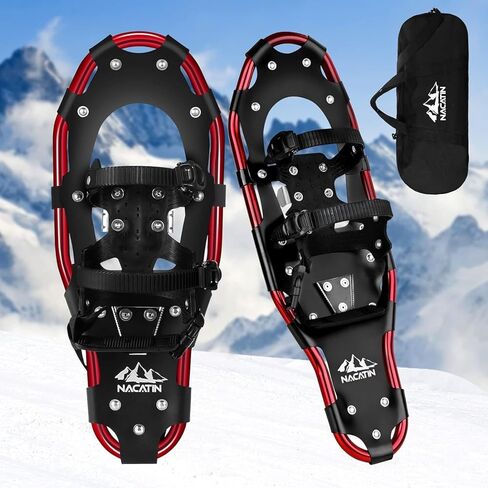 أحذية ثلج 4 في 1 من NACATIN للنساء والرجال والشباب والأطفال مع أغطية أرجل ثلجية مقاومة للماء، وأعمدة الرحلات وحقيبة حمل، أحذية ثلج مقاس 21 بوصة/25 بوصة/30 بوصة in Kuwait