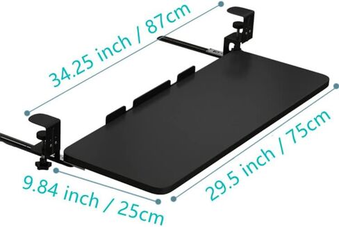 مشبك على صينية لوحة المفاتيح أسفل المكتب، صينية لوحة مفاتيح قابلة للسحب وقابلة للتعديل، مقاس 29.5 بوصة × 10 بوصة للمنزل أو المكتب in Kuwait