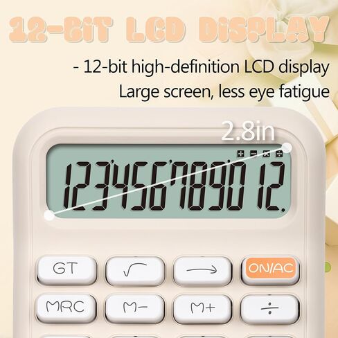 حاسبة التبديل الميكانيكية Exlliy، 12 رقمًا، شاشة LCD كبيرة، أزرار كبيرة للآلة الحاسبة الأرجوانية، آلة حاسبة لطيفة، آلة حاسبة سطح المكتب، آلة حاسبة جمالية، مفتاح ميكانيكي in Kuwait