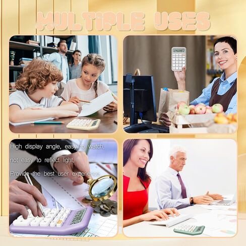 حاسبة التبديل الميكانيكية Exlliy، 12 رقمًا، شاشة LCD كبيرة، أزرار كبيرة للآلة الحاسبة الأرجوانية، آلة حاسبة لطيفة، آلة حاسبة سطح المكتب، آلة حاسبة جمالية، مفتاح ميكانيكي in Kuwait
