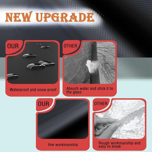 Large Car Windshield Cover for Ice and Snow,Automobile Snow Cover with Side Window and Rearview Mirror Protector,Universal for Most Vehicle, Car and SUV to Protect from Snow,Rain,Sun and Frost in Saudi Arabia