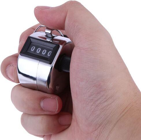 Helonge Hand Tally People Counter, 4 Pcs 4 Digit Hand Held Manual Golf Shot Counter Scorer Mechanical Palm Clicker for Counting in Saudi Arabia