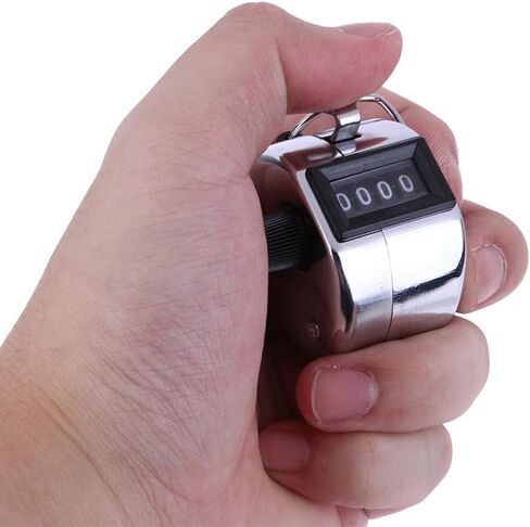 Helonge Hand Tally People Counter, 4 Pcs 4 Digit Hand Held Manual Golf Shot Counter Scorer Mechanical Palm Clicker for Counting in Saudi Arabia