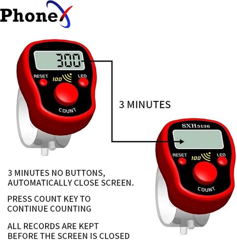 Tally Counter Clicker: Digital Finger Counter Tasbeeh Handheld, Pitch Counters for Accurate Tracking in Coaching, Knitting, Fishing, Golf, and Rowing. Beeps at Every 100 Counting in Saudi Arabia