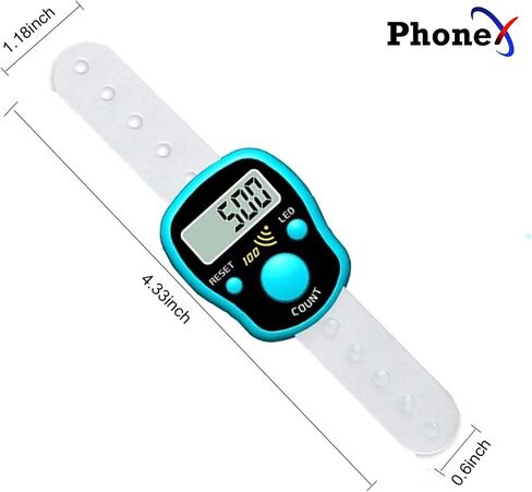 Tally Counter Clicker: Digital Finger Counter Tasbeeh Handheld, Pitch Counters for Accurate Tracking in Coaching, Knitting, Fishing, Golf, and Rowing. Beeps at Every 100 Counting in Saudi Arabia