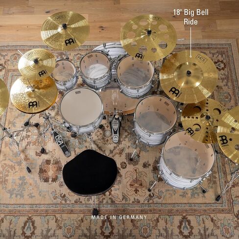 Meinl Cymbals HCS 18 بوصة Big Bell Ride Cymbal لمجموعة الطبول - صنع في ألمانيا - نحاس تقليدي، ضمان لمدة عامين (HCS18BBR) in Kuwait