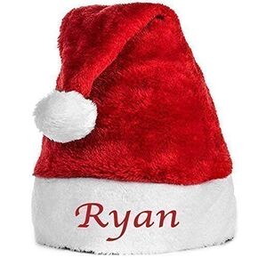 Personalized Santa Hat- Embroidered with any word in your choice of thread color- Secret Santa Gift