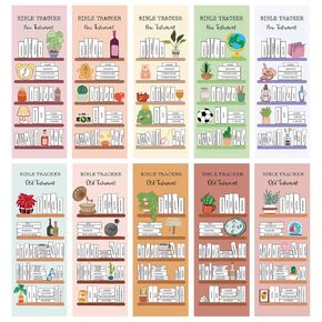 Bible Reading Tracker Bookmark,Books of the Bible Checklist,Double-Sided Reading Page Markers Bible Bookmarks, Bible Study Supplies, Christian Bookmark(40 PCS)