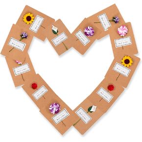 Ksix 10Pcs 4.3x6.9 Inchs Handmade Vintage Kraft Blank Note Card Thank Notes, Greeting Card, Paper Flowers Greeting Cards, Handmade Invitation Card, Birthday Party Invitation Card With Envelopes
