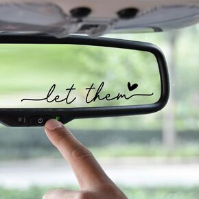 Let Them Mental Health Awareness Rearview Mirror Sticker Self love Car Decal Motivational Decal Rearview Mirror Decal Mindfulness Decal Car Accessories 2 Pack (Holographic)