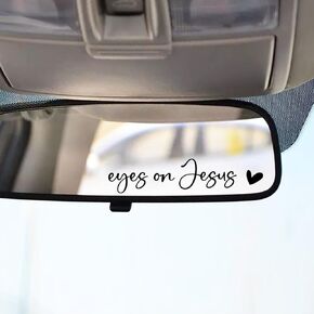 Christian Decal, Rear View Mirror Decal, Faith Car Mirror Sticker, Bible Verse Christian Gift, Decals For Women, Christian Car Decal, Religious Car Accessories, 2 Pack (Trust in God, Black)