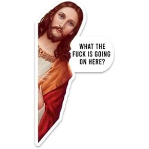 Funny Jesus Sticker Set of 4 | 3.5 x 6 inches | Is That Smut Sticker | Jesus is Watching Sticker | Peeking Jesus | Waterproof Stickers | Christmas Stickers | Decal (I Saw That) in Saudi Arabia