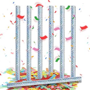 14 Pieces Colorful Confetti Sticks, Compostable Tissue Paper, Shoot Poppers, Handheld Flick Sticks for Indoor/Outdoor Weddings, Birthdays, Graduations, Celebrations, Party Supplies (14in)